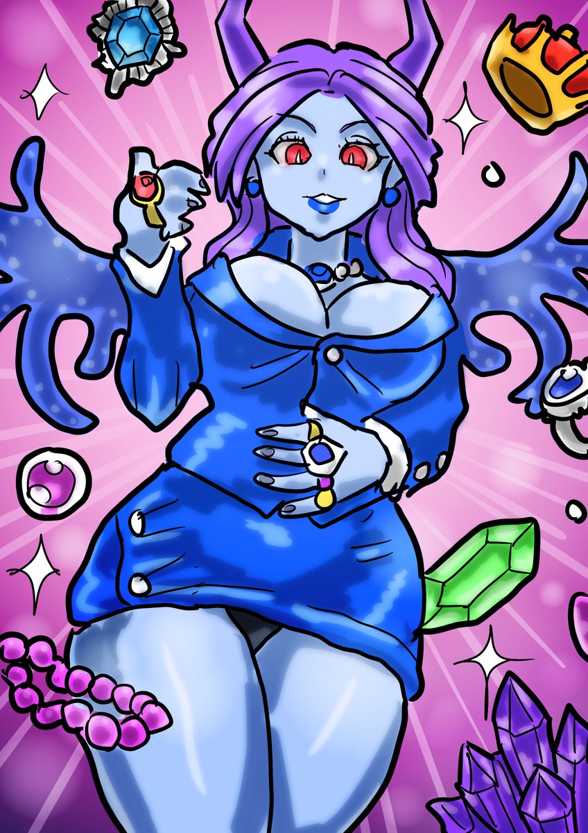 SDIYwB88Ik's tweet image. Dano Ray@Ecthelion4154さんの宝石の悪魔さんを描きました💎✨