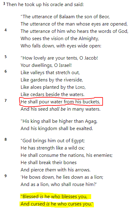 Stry_dah's tweet photo. @LetsGoBrando45 Numbers 24 (nkjv)
The Masoretic and the Septuagint differ quite obviously at verse 7 - almost like the Masoretic intentionally hides who this prophecy is about. 

So yes, Numbers 24 says it. But only the jew-corrupted Masoretic makes it about Israel and not Jesus. https://t.co/MrQIl2LFqx