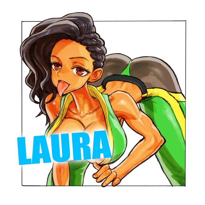 Laura's warming up-this move looks intense... Check the comments! #Laura #StreetFighter #fanart