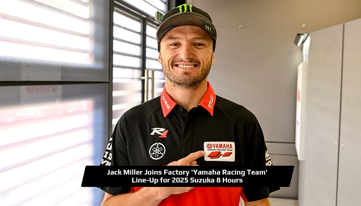 Monster Energy Yamaha MotoGP (@yamahamotogp) on Twitter photo Welcome to the #Suzuka8Hours ‘Yamaha Racing Team’, <a href="/jackmilleraus/">Jack Miller</a>! 👊 🔥
He can’t wait to try the factory R1 and do Yamaha’s racing legacy proud 🔝🏆📊 8x wins (incl. 4 in a row: 2015-2018)
📰 yamahamotogp.com/news/25-05-202…
#RiseUP | #YamahaFactoryRacing | #RevsYourHeart | #FIMEWC Welcome to the #Suzuka8Hours ‘Yamaha Racing Team’, <a href="/jackmilleraus/">Jack Miller</a>! 👊 🔥
He can’t wait to try the factory R1 and do Yamaha’s racing legacy proud 🔝🏆📊 8x wins (incl. 4 in a row: 2015-2018)
📰 yamahamotogp.com/news/25-05-202…
#RiseUP | #YamahaFactoryRacing | #RevsYourHeart | #FIMEWC