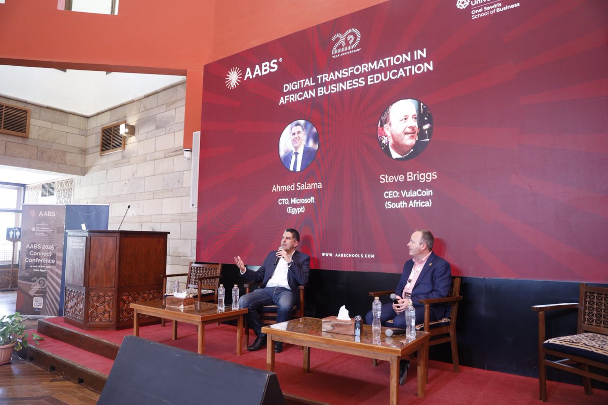 A forward-looking discussion on Digital Transformation in African Business Education, exploring how technology, AI, and data are reshaping learning and access across the continent. Featuring insights from Ahmed Salama, CTO at Microsoft Egypt and Steve Briggs, CEO of VulaCoin.