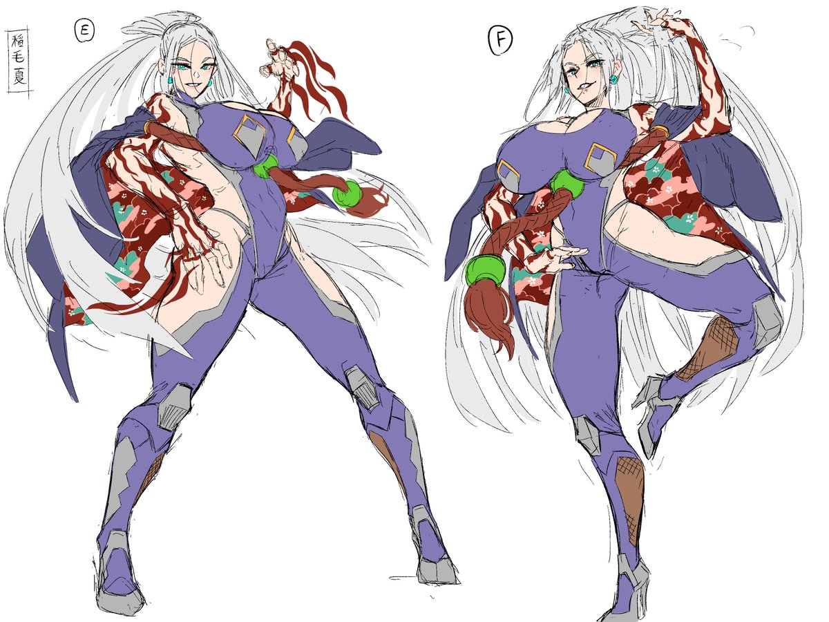 ポーズは前回（稲毛夏初ユニット）のポージングが静のスタンディングポーズだったので動のアクションポーズにしましょうとのことで決まりました。
(3/3)
#対魔忍RPG