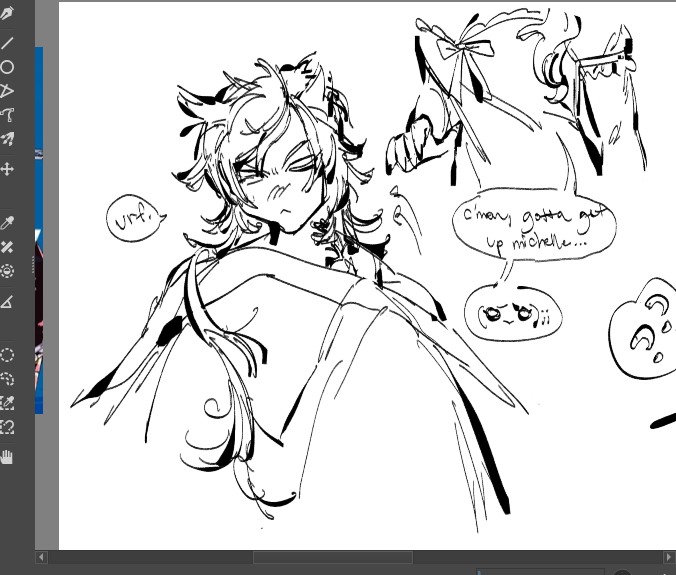 gumaness's tweet image. fem nski wip.... accchkjkkk bedhead