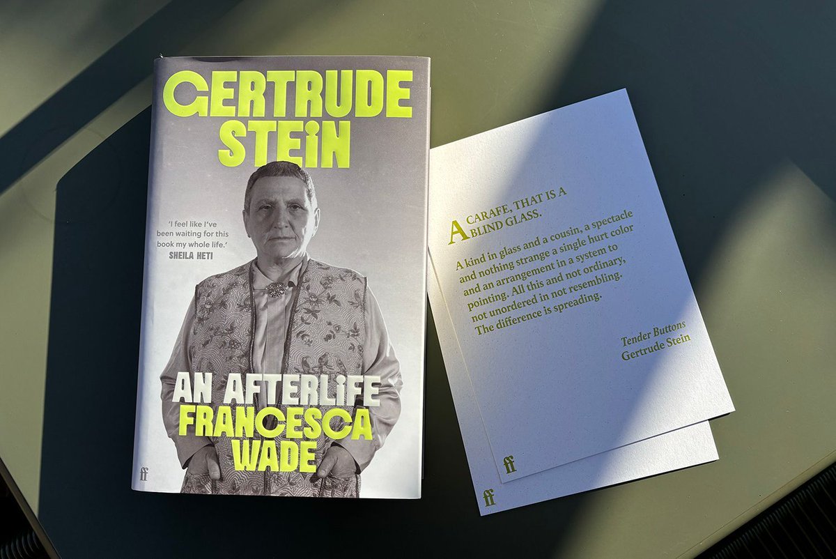 Faber Books (@faberbooks) on Twitter photo Gertrude Stein: An Afterlife is out in hardback now. We’re running an exclusive promotion on the Faber Shop, giving away a hand-printed letterpress print to the first one hundred customers who order the book. Order now to receive your print.
faber.co.uk/product/978057… Gertrude Stein: An Afterlife is out in hardback now. We’re running an exclusive promotion on the Faber Shop, giving away a hand-printed letterpress print to the first one hundred customers who order the book. Order now to receive your print.
faber.co.uk/product/978057…