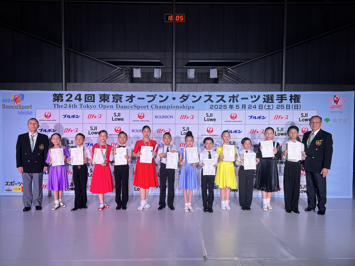jdsf_info's tweet image. JDSF ジュブナイルオープンスタンダード 競技会結果
第1位 藤枝良守・有川緋音 埼玉県
第2位 藤本歩・大谷美葵 茨城県
第3位 丸山碧仁・丸山彩佳 千葉県
第4位 壇音心・塚本彩巴 神奈川県
第5位 原田大和・大内七海 東京都
第6位 猪之鼻禄・竹之内れいあ 千葉県
#東京オープン2025