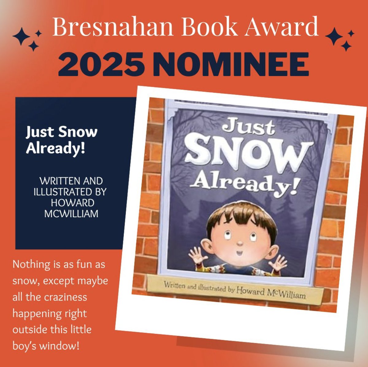 We are honored to share that Just SNOW Already! was 1 of 5 nominees for the Bresnahan Book Award! 

Nominees are selected from the list from the NY Reading Association for the Charlotte Award.

<a href="/IPGbooknews/">IPGbook</a> #bookaward #AwardNominee #LiteraryAwards #BookAwards2025 #CelebrateBooks
