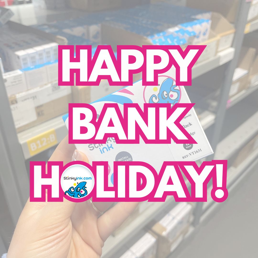 Happy Bank Holiday weekend from Stinkyink! 🎉

We’re closed tomorrow, probably eating far too many snacks and napping far too much. But don’t worry, we’ll be back Tuesday, ready to send your orders and get back to the ink-tastic action!