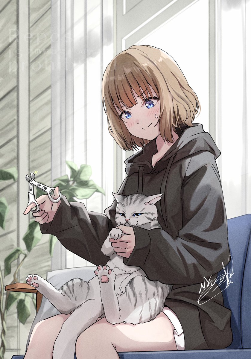 爪切りと猫圧🐈
#君と猫の日常
