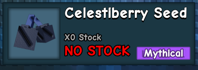 GrowaGardenRblx's tweet photo. NEW SEED: Celestiberry Seed! 🫐
Obtainable for 15,000,000 Sheckles or 599 Robux.
#Roblox #GrowaGarden https://t.co/SUTJtcELym