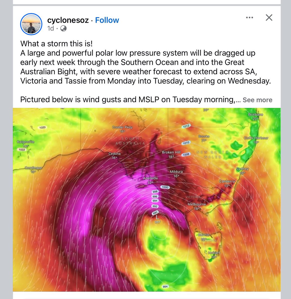 Look, I’m reluctant to bag my former employer … but given the ABC’s job as the nation’s emergency broadcaster, tomorrow’s forecast storm for Adelaide and SA warranted more than relegation to a brief mention in the weather bulletin. <a href="/abcnews/">ABC News</a>