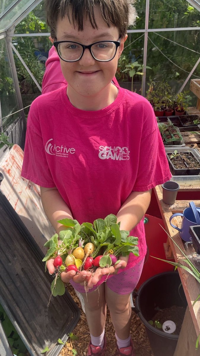 First radishes from her allotment <a href="/RigbyHsch/">Rigby Hall School</a>