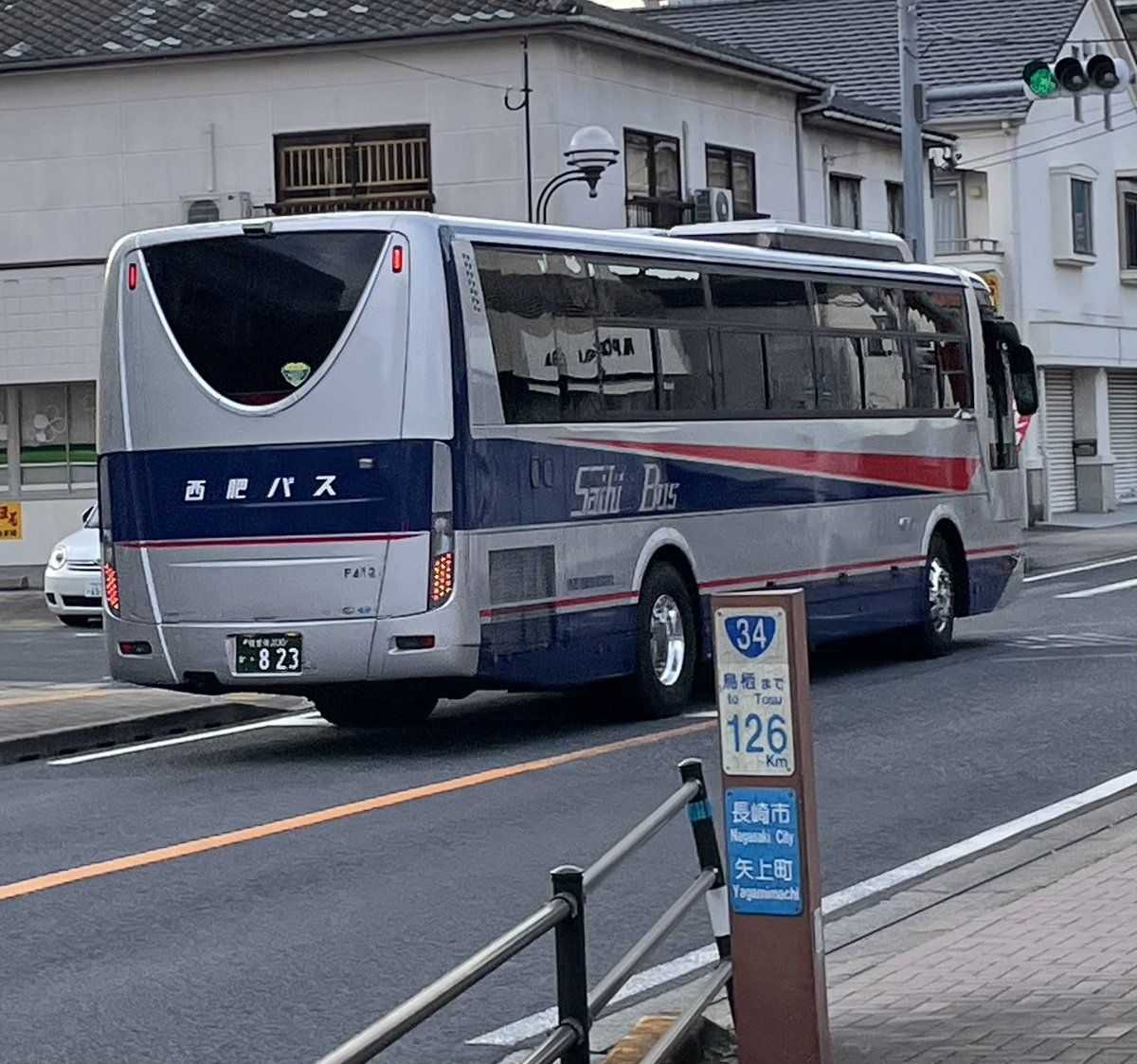 majideji1006's tweet photo. 本日、西肥の新車を長崎市内(矢上)で目撃

#エアロエース #貸切 #観光バス #MFBM
#三菱ふそう ＃西肥バス #西肥自動車
#シルバーブルー https://t.co/N5UAgKt22z