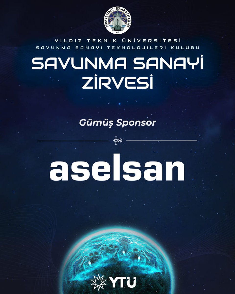 27 Mayıs 2025 tarihinde Davutpaşa Kampüsü Elektrik-Elektronik Fakültesi Konferans Salonu'nda gerçekleştireceğimiz ve sektörün dev firmalarını bir araya getiren Savunma Sanayi Zirvesi'25 etkinliğimize Gümüş Sponsor olan ASELSAN'a  desteklerinden ötürü teşekkür ederiz.