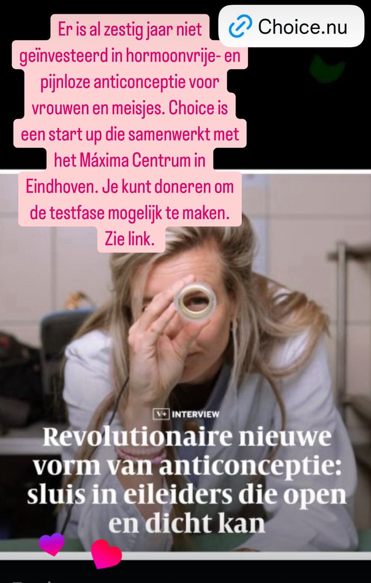 Doneer aan Choice, die samen met het Máxima Centrum in Eindhoven eindelijk pijnvrije- en hormoonvrije anticonceptie ontwikkelt. Met alle kleine beetjes kunnen ze de testfase starten en dit middel ontwikkelen in het belang van meisjes en vrouwen. #Choice 

gofundme.com/f/de-toekomst-…