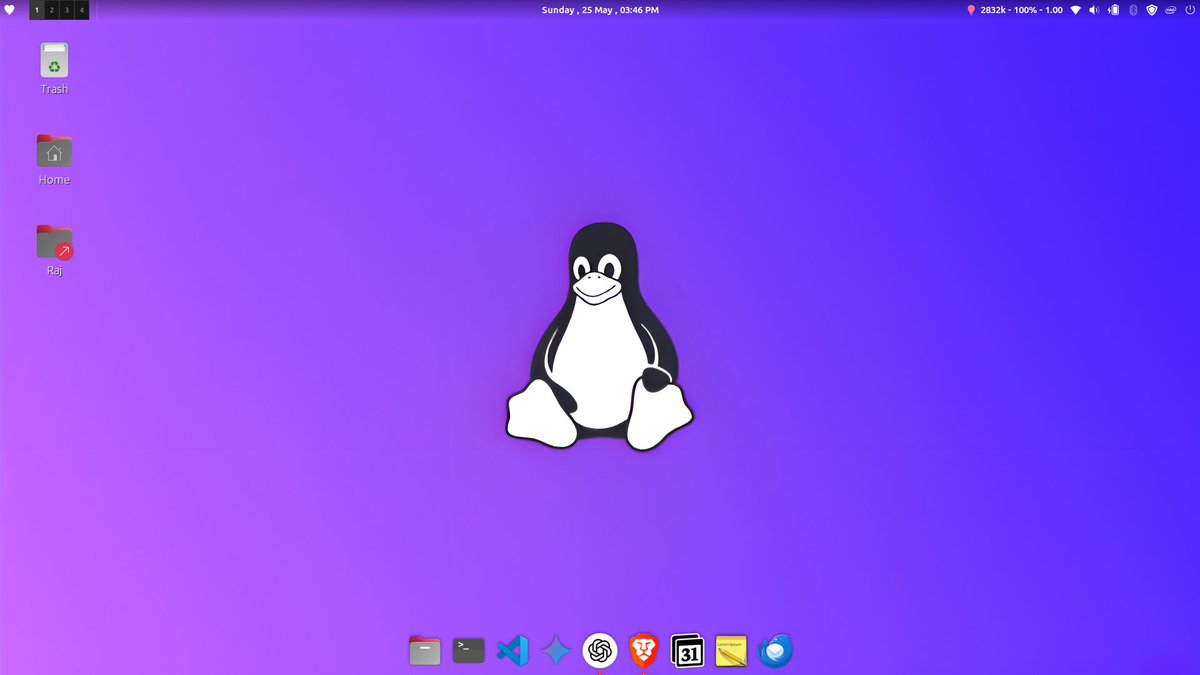 rajrasane_'s tweet photo. Here's my current Linux Mint setup. It's minimal, and I love the control I have over my system. I heard there are multiple Desktop Environments to choose from. GNOME caught my eye, and I'll try it for sure ,because I love customizations. 💜 https://t.co/Cm4Tyxe4mw