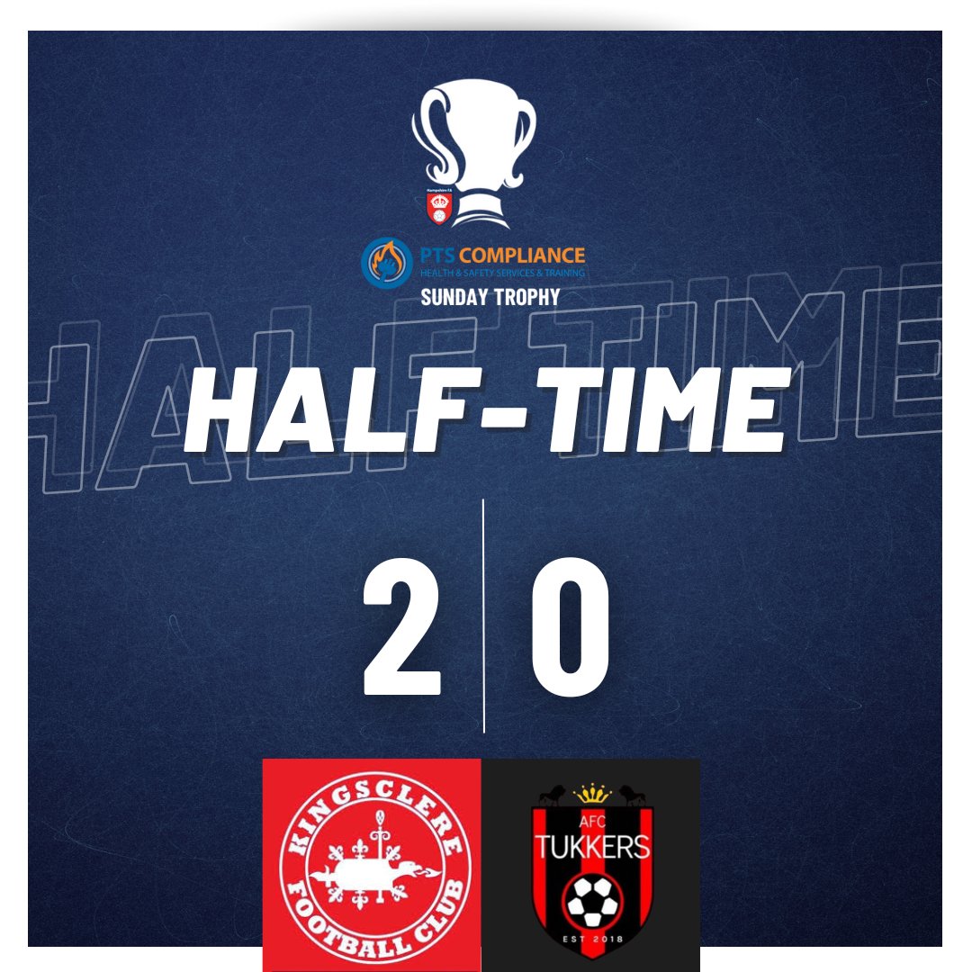 45’ | ⏸️ The whistle blows for half-time in the @PTSCompliance Sunday Trophy Final and Kingsclere head in in the lead! 🔴

🔴 Kingsclere 2 - 0 AFC Tukkers ⚫