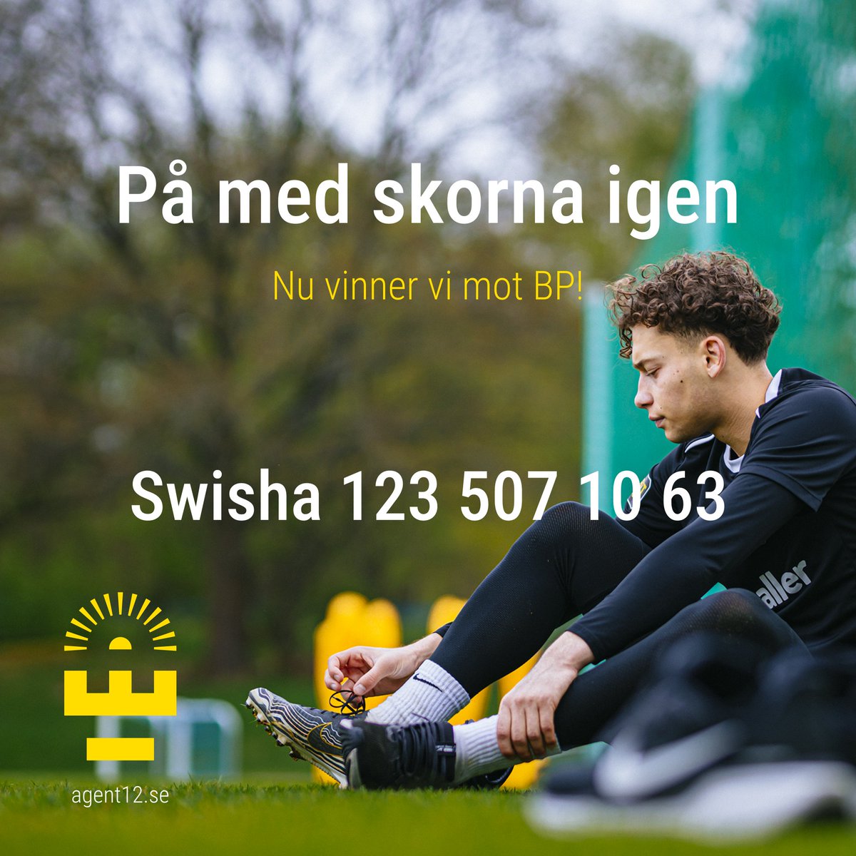 Viktig match för att hålla sig kvar i tabelltoppen. På med skorna och vinn nu!

Passa på att göra en löneswish till Agent12! Agent12:s bidrag kan bli avgörande för möjligheten att förvärva scoutade talanger.

Swisha 123 507 10 63 eller agent12.se.

Foto: <a href="/joakimhall/">Joakim Hall</a>