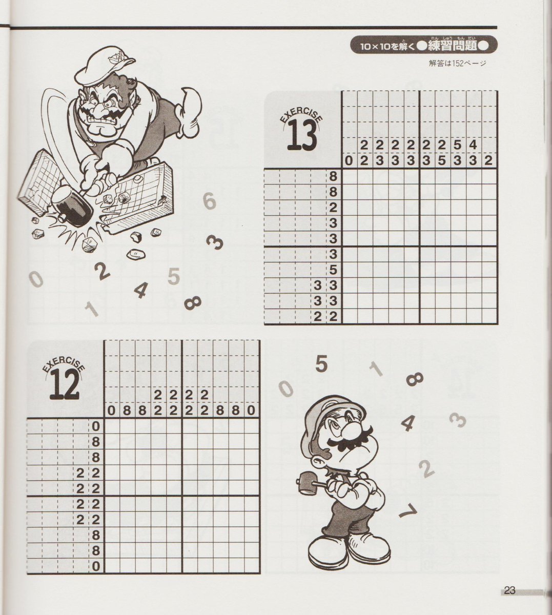 Been thinking of this Mario Picross 2 guide book art for Mario and Wario again and how amazing both of them look~