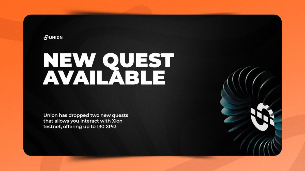 Abrahamchase's tweet photo. So, @union_build has dropped two new quests, offering up to 130 XP!

They've also updated their dashboard UI, and it looks good. It is now easily trackable.

The two new quests you can start involve XION:

1. Interact with the XION testnet through Union for at least 15 days to earn 50 XP.

2. Perform transfers on the XION testnet 500 times to earn 80 XP.

There's more clicking and more ways to climb up the leaderboard!

How many XPs have you collected so far?