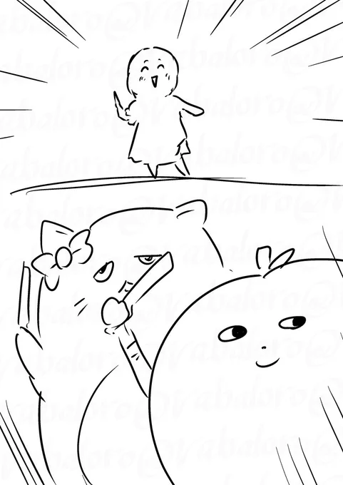 MVみたいにコールをするりんごろうさんとぴにゃこら太。 
