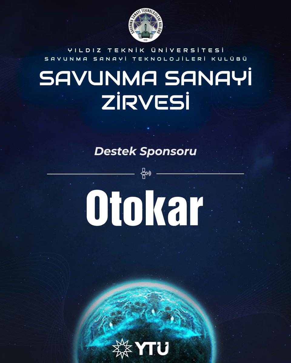 27 Mayıs 2025 tarihinde Davutpaşa Kampüsü Elektrik-Elektronik Fakültesi Konferans Salonu'nda gerçekleştireceğimiz ve sektörün dev firmalarını bir araya getiren Savunma Sanayi Zirvesi'25 etkinliğimize Destek Sponsoru olan OTOKAR'a desteklerinden ötürü teşekkür ederiz.