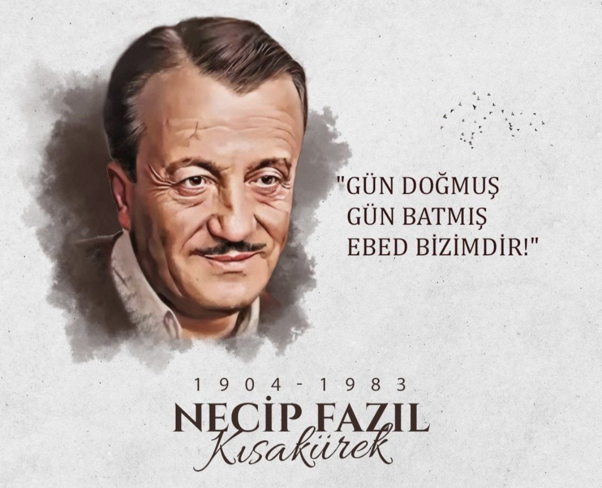 Türk Edebiyatının Üstadı Necip Fazıl Kısakürek'i vefatının 42.yılında rahmet ve minnetle anıyoruz.#necipfazıl #edebiyat #şiir #yazar