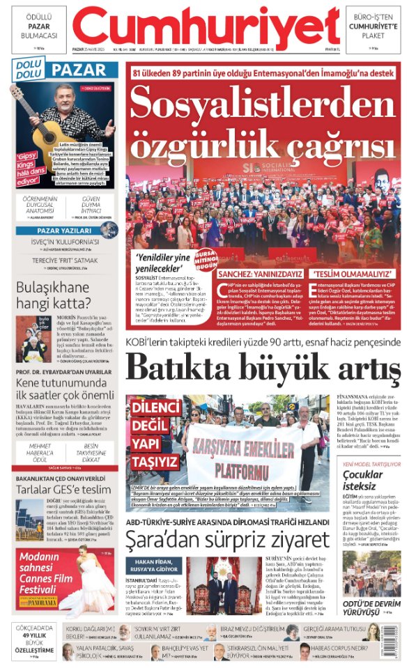 AnkaraCUMOK (@ankaracumok) on Twitter photo CUMHURİYET'te BUGÜN... 25 Mayıs 2025...
"81 ülkeden 89 partinin üye olduğu Enternasyonal'den İmamoğlu'na destek. SOSYALİSTLERDEN ÖZGÜRLÜK ÇAĞRISI" <a href="/engindeniz_ipek/">Engin Deniz</a> haberi
<a href="/cumhuriyetgzt/">Cumhuriyet</a> <a href="/AnkaraCUMOK/">AnkaraCUMOK</a>
#GüneCumhuriyetleBaşlayın
#HerGünBirEkmekBirCumhuriyet CUMHURİYET'te BUGÜN... 25 Mayıs 2025...
"81 ülkeden 89 partinin üye olduğu Enternasyonal'den İmamoğlu'na destek. SOSYALİSTLERDEN ÖZGÜRLÜK ÇAĞRISI" <a href="/engindeniz_ipek/">Engin Deniz</a> haberi
<a href="/cumhuriyetgzt/">Cumhuriyet</a> <a href="/AnkaraCUMOK/">AnkaraCUMOK</a>
#GüneCumhuriyetleBaşlayın
#HerGünBirEkmekBirCumhuriyet