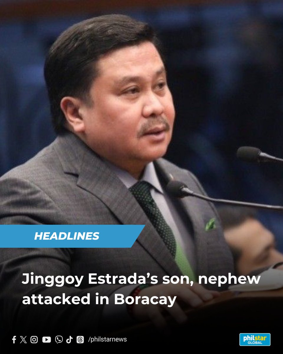 'SENSELESS ACT'

The son and nephew of Senate President Pro Tempore Jinggoy Estrada were allegedly assaulted in Boracay on Saturday, May 24.

Read: philstar.com/nation/2025/05…