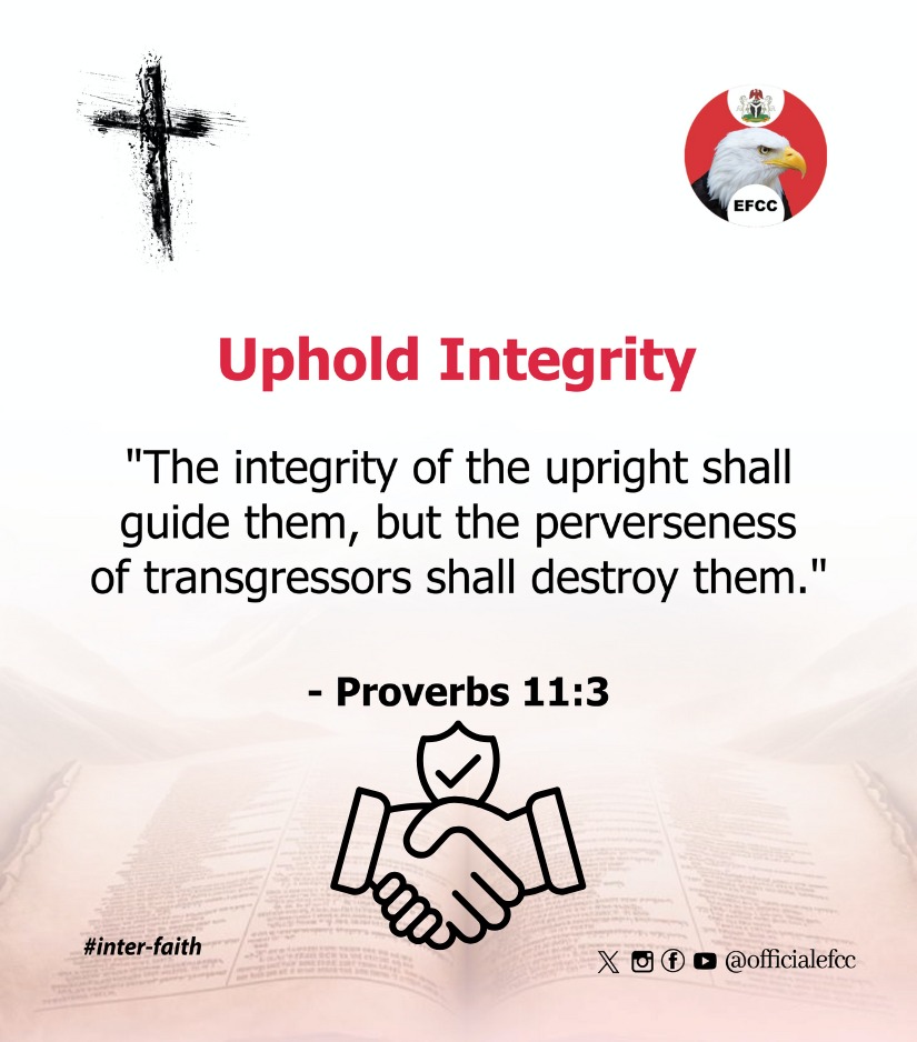 EFCC Nigeria (@officialefcc) on Twitter photo Do the right thing. Even when it is hard. Especially when it is hard.
Be Authentic. Be honest. Be you 🫵
#interfaith
#EFCCNigeria Do the right thing. Even when it is hard. Especially when it is hard.
Be Authentic. Be honest. Be you 🫵
#interfaith
#EFCCNigeria