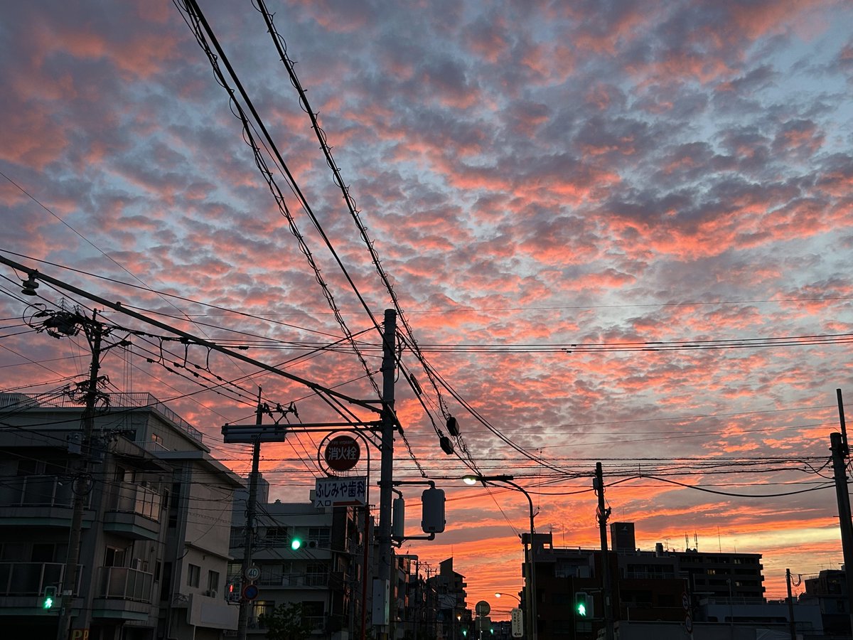 downburst797's tweet photo. バイト終わりの夕焼けがご褒美すぎた！

#イマソラ
#空がある風景 https://t.co/W45lyqceDP