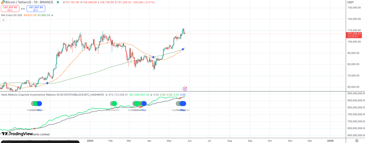2nd hash-ribbon flash + golden cross.