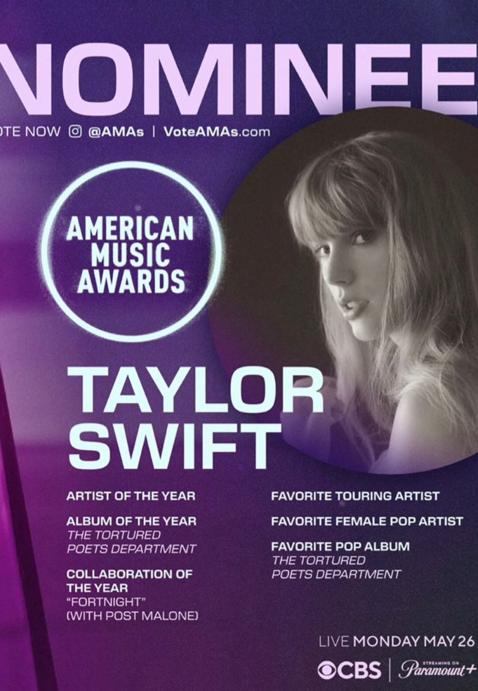 taylorswiftes_'s tweet photo. MAÑANA tenemos una noche emocionante por delante con los #AMAs  ya que Taylor podría asistir a los premios y tal vez darnos alguna sorpresita…

📢 2:00h de la madrugada del martes 🇪🇸
(La red carpet empezará sobre las 23:30h)

🔗 Compartiré links para verlos (en esta cuenta). https://t.co/sw9RpT4xZa