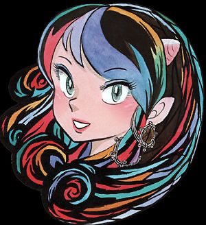 MLr8k's tweet photo. ラムの顔ですが、絵師のみなさん素晴らしい出来で敬服いたします。しかし私としては勝手ながら目尻が切れ長の方が好みです😂 https://t.co/vyN7Qk7Qhr