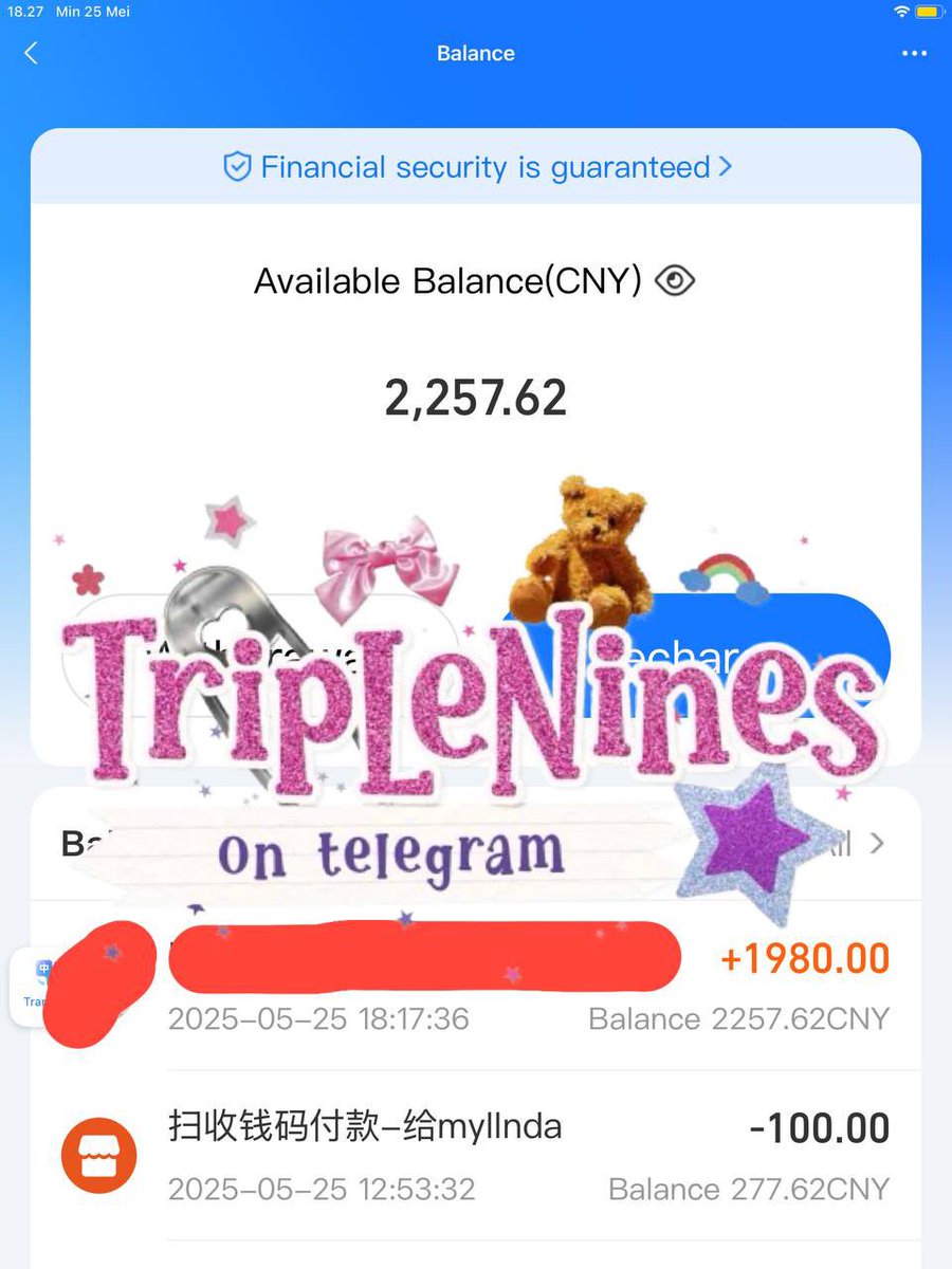 ready yuan alipay 2.257,62 rate 2320 fee 3k buat tf alipay, kalau co 5k/co. langsung dm aja yaa tapi mention jangan lupa, ini saldo pribadi ku dan ini WM store pribadi ku di telegram.

tag ; alipay yuan co xianyu wh cina china zuanzuan taobao 1688