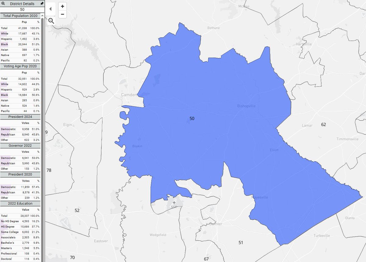 Uncrewed's tweet photo. We have a BIG special election tonight in South Carolina's #HD50, a Harris+5 seat covering the Lee County area.

It's a Democratic defense in an area that's becoming more friendly to Republicans (albeit more Democratic downballot). Will be an exciting one to watch tonight! https://t.co/KBbyJLtiDz