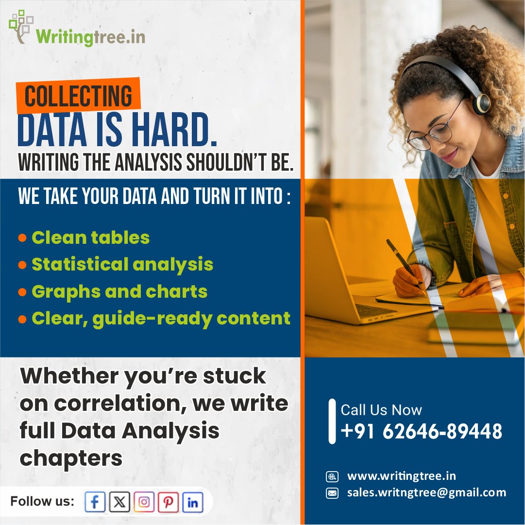 WritingTree1's tweet image. Collecting data is hard. Writing the analysis shouldn’t be.

We take your data and turn it into:
✔️ Clean tables
✔️ Statistical analysis
✔️ Graphs and charts
✔️ Clear, guide-ready content

#WritingTree #research #phdthesiswriting #thesiswritingservices #dataanalysis