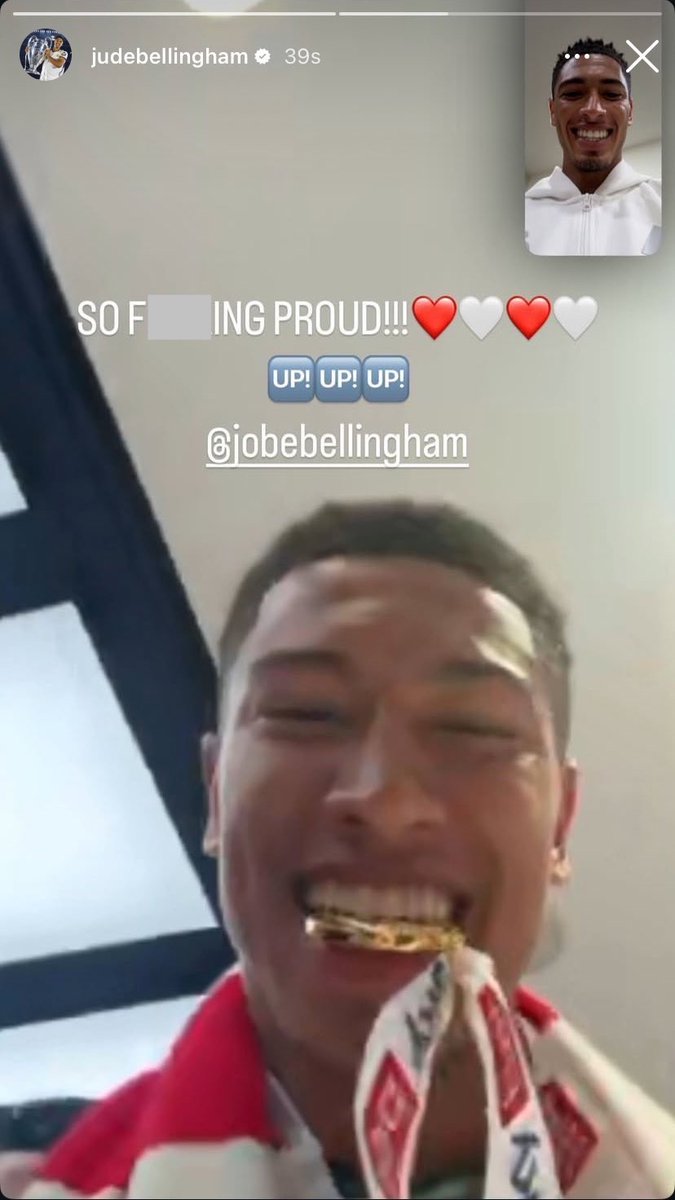 Jude Bellingham FaceTimed his younger brother Jobe after winning promotion to the Premier League with Sunderland 🏅

📸 <a href="/BellinghamJude/">Jude Bellingham</a> via Instagram