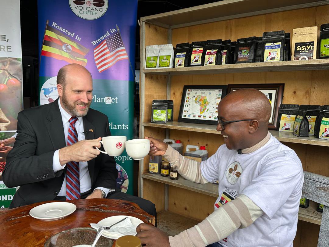 Gerald Katabazi. (@gkatabazi) on Twitter photo Uganda wake up and smell the coffee AROMAS, the future is bright here to show you the two Ambassadors,one that represents the American people to Uganda and the barista <a href="/volcanocoffee1/">Volcano Coffee</a> that represents all the Coffee farmers to the American people all <a href="/usmissionuganda/">U.S. Mission Uganda</a> Cheers (hope) Uganda wake up and smell the coffee AROMAS, the future is bright here to show you the two Ambassadors,one that represents the American people to Uganda and the barista <a href="/volcanocoffee1/">Volcano Coffee</a> that represents all the Coffee farmers to the American people all <a href="/usmissionuganda/">U.S. Mission Uganda</a> Cheers (hope)