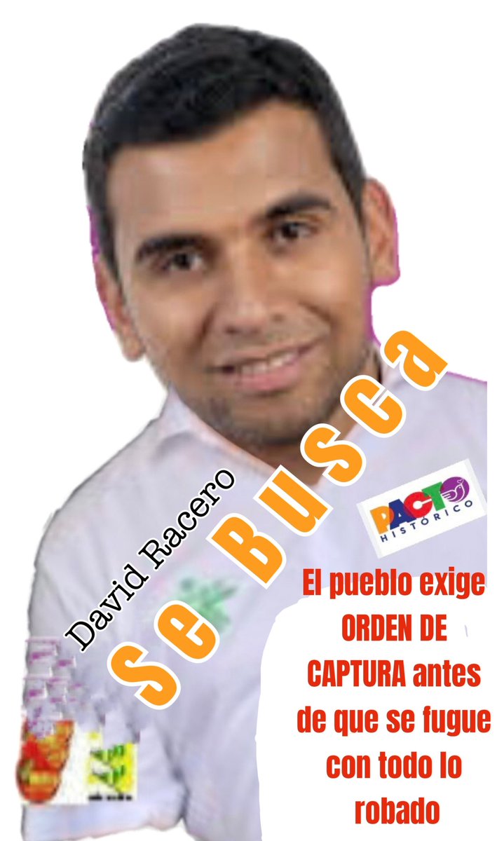 Paisademedellin's tweet photo. @AdrianaVeterin #SeBusca ladrón de millone$$$s del SENA #DavidRacero del #Verde para la lista de #Intachables https://t.co/8VFTD6CzNp