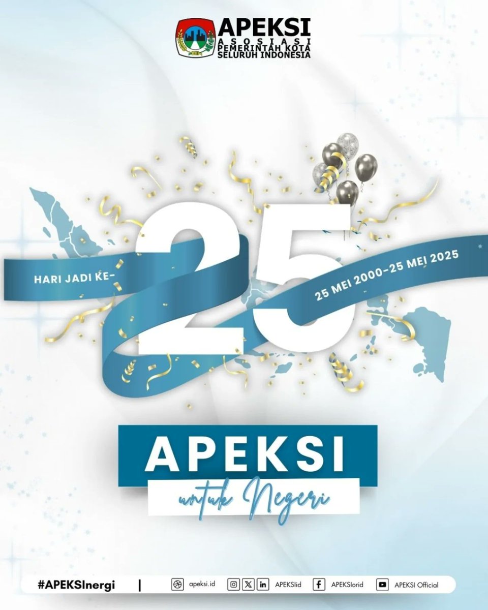 APEKSI adalah kita. Warga kota, pemerintah kota, dan semua yang mencintai kotanya. Hari ini APEKSI genap berusia 25 tahun. Sebuah perjalanan yang dibangun dengan kolaborasi, sinergi, ketulusan, dan harapan. Aksi tiada henti untuk Negeri. 

#APEKSInergi
