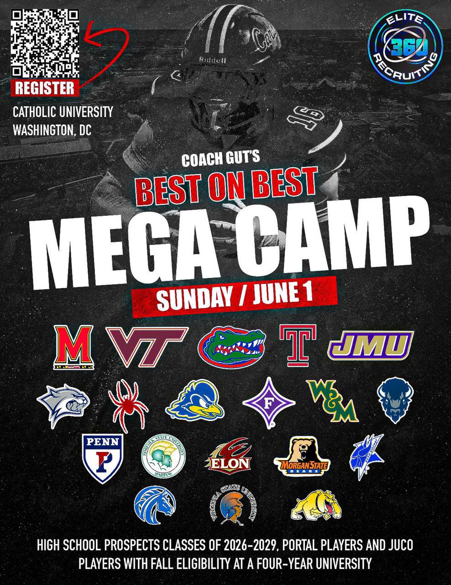 maryland_prep's tweet photo. Use the QR code to sign up! Spots are limited! Get your chance to be recognized by top collegiate programs. #mdprep #elite360 π¦ π https://t.co/4nN7QT44Hw