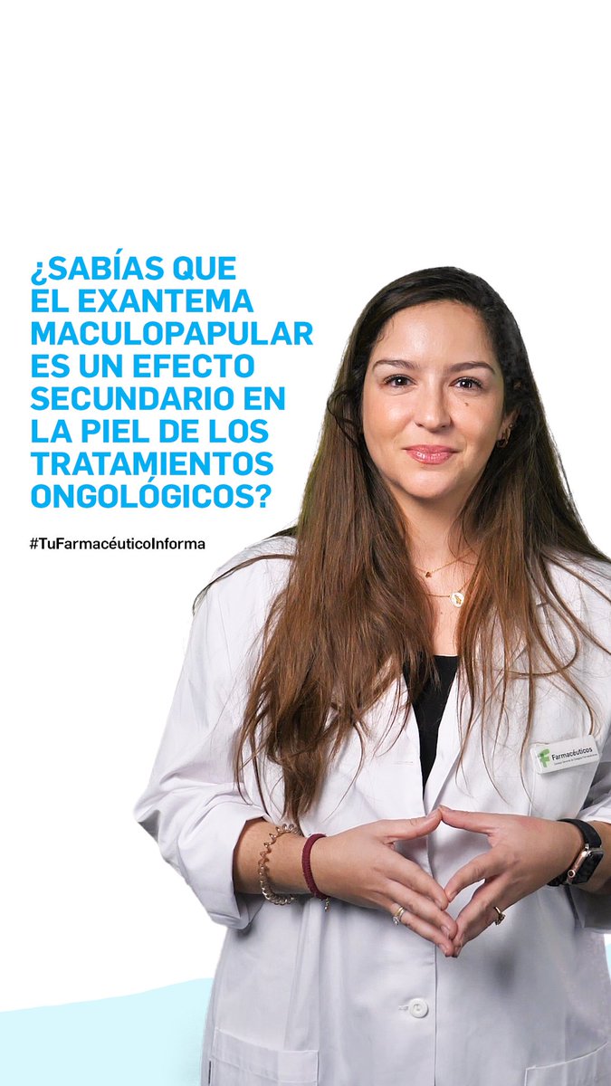 Consejo General Colegios Farmacéuticos (@farmaceuticos_) on Twitter photo ¿Has oído hablar del exantema maculopapular?
Es una alteración cutánea que puede aparecer como efecto adverso en algunos tratamientos oncológicos 🎗️
Una iniciativa de @larocheposay, <a href="/Medicina_TV/">Medicina Televisión</a> y <a href="/almendra_fdez/">Almendra Fernandez Rodriguez-Acosta</a>
📽️ow.ly/PvGW50VSn7b
#FarmaciaDermoyCáncer #Dermofarmacia ¿Has oído hablar del exantema maculopapular?
Es una alteración cutánea que puede aparecer como efecto adverso en algunos tratamientos oncológicos 🎗️
Una iniciativa de @larocheposay, <a href="/Medicina_TV/">Medicina Televisión</a> y <a href="/almendra_fdez/">Almendra Fernandez Rodriguez-Acosta</a>
📽️ow.ly/PvGW50VSn7b
#FarmaciaDermoyCáncer #Dermofarmacia