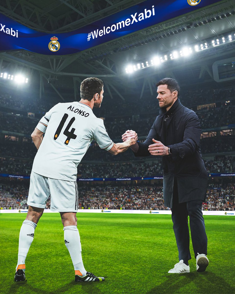 realmadridarab's tweet photo. ⚽🤝👔
@XabiAlonso | #WelcomeXabi https://t.co/qI9SQaoFFW