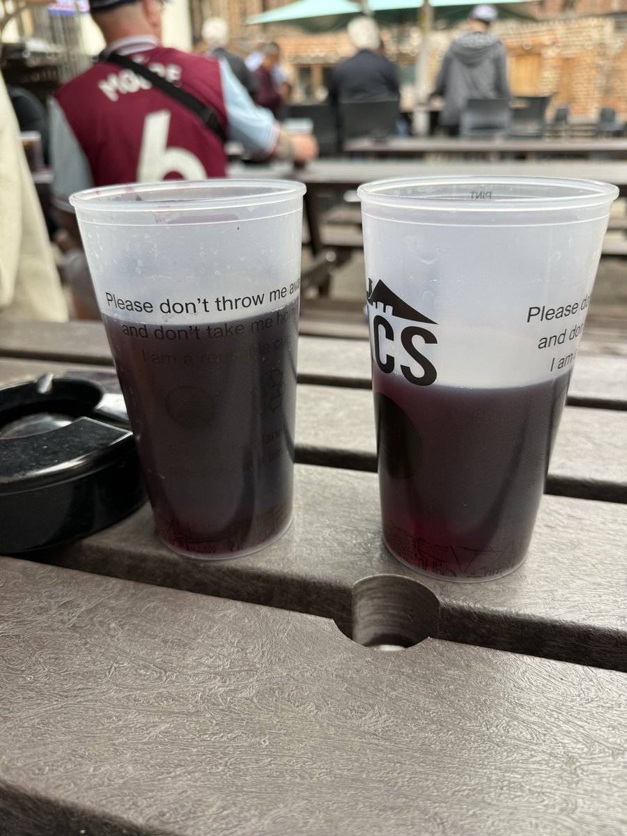 chickenrunwhufc's tweet photo. A bottle of red wine in 2 plastic glasses!! ๐คฌ๐คฌ#Ipswichaway https://t.co/yzajCd5WVs