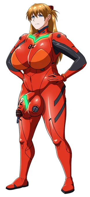 またもやふたなりレイ!以前描いたふたなりアスカも少しだけ手直ししました。この世界での二人は色々デカいぞ。 