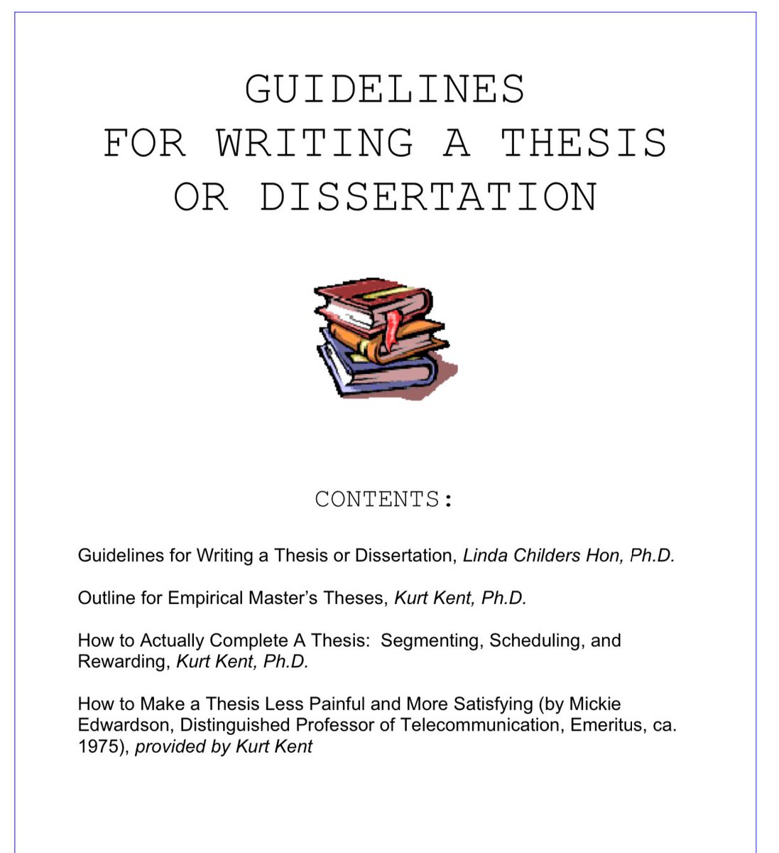Değerli arkadaşlar;

YL/Doktora tezleri, elde edilen verilerin bilim dünyasına servis edildiği en önemli akademik dokümanlardır.

İyi yazılan tezin okuyucusu çok olur.

Tez yazımına ilişkin enfes önerileri içeren bir dokümanı sizler ile paylaşmak istedim.

jou.ufl.edu/grad/forms/Gui…