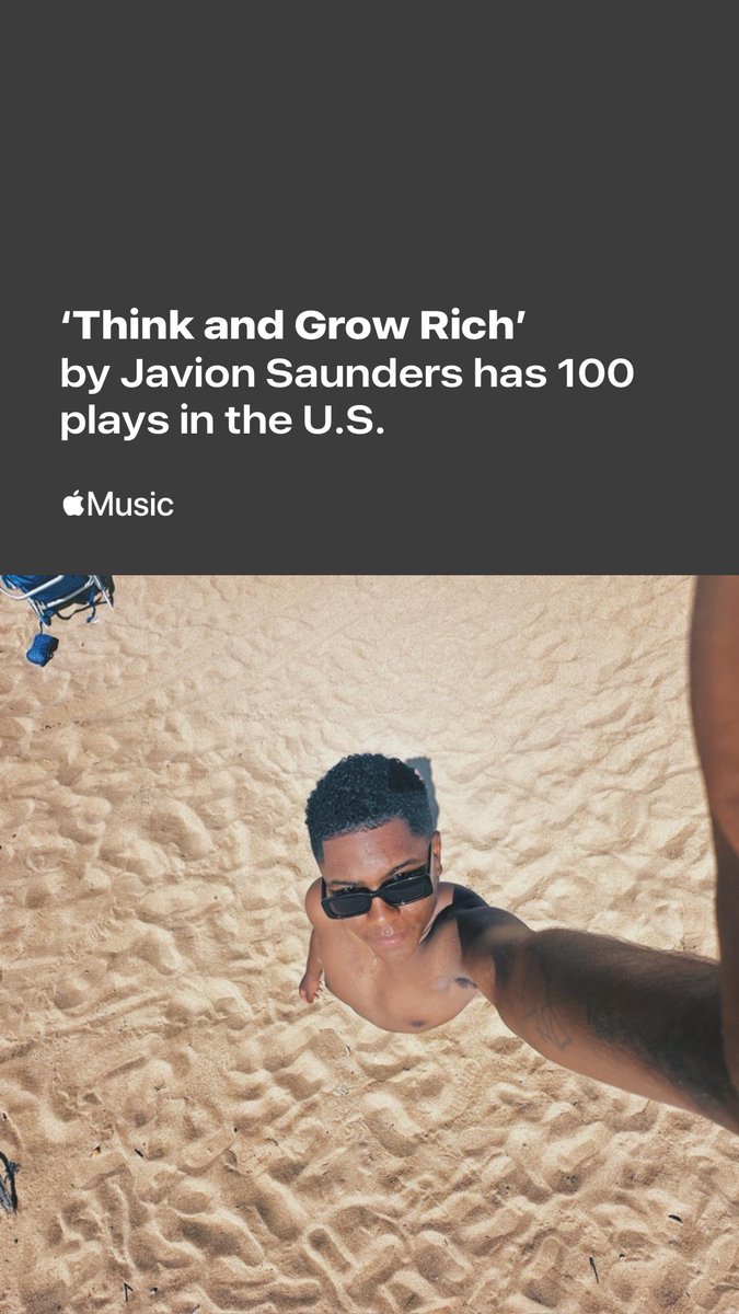 EarthUltraX's tweet photo. Javion Saunders Hits 100 U.S. Apple Music Streams with Motivational Anthem “Think and Grow Rich” 

Rising music artist and entrepreneur Javion Saunders celebrates a powerful milestone as his latest track, “Think and Grow Rich,” hits 100 streams in the U.S. on Apple Music. https://t.co/7BN9VAUdO6