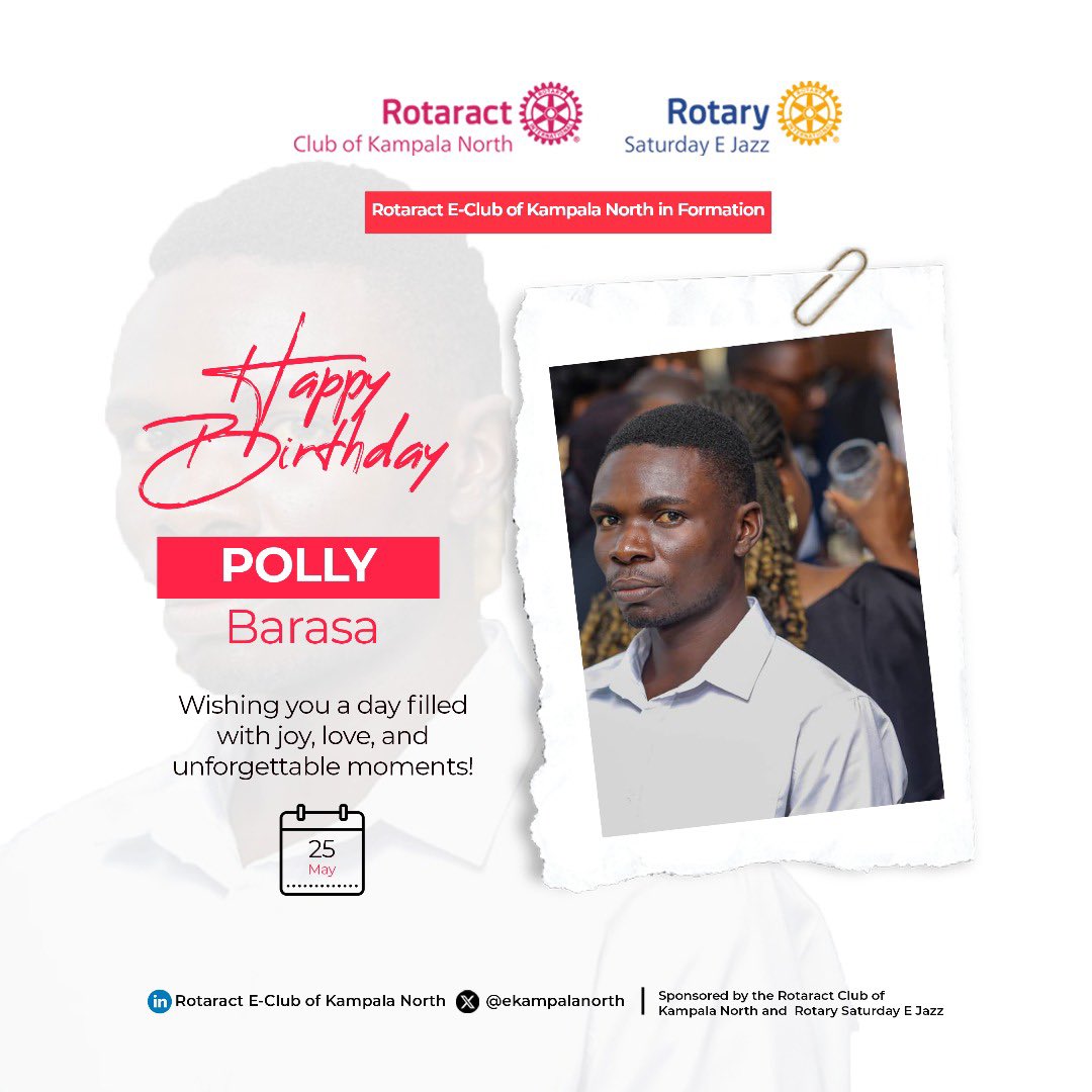 ekampalanorth's tweet image. Join us in celebrating one of our own — Polly Barasa (@PollyBarasa ) 🥳🎂

Your energy, consistency, and drive keep our club spirit alive. 

Here’s to more joy, growth, and unforgettable adventures ahead!

Happy Birthday, Polly! 🎉

#EKanosCelebratesYou | #RotaractFamily