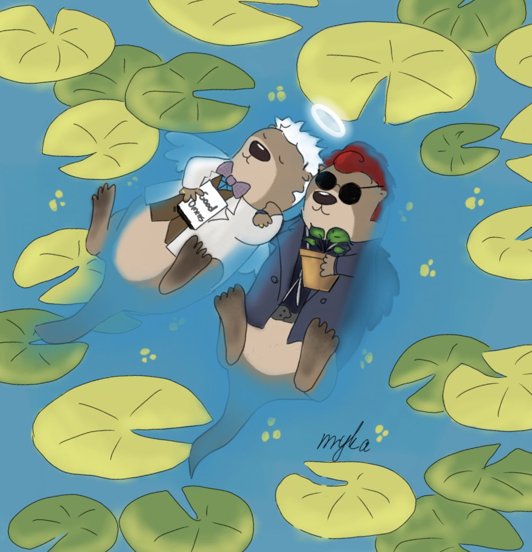 But we can swim away together 🤍🖤 #goodomens