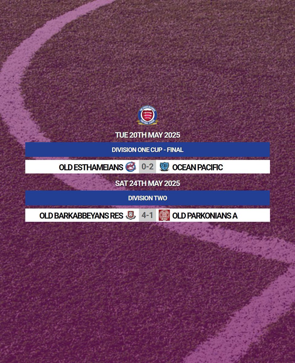 EssexAllianceFL's tweet image. All the results from #Week40 of the season

#EAL